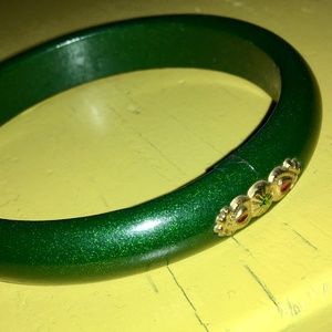 Green Wooden Bangle bracelet